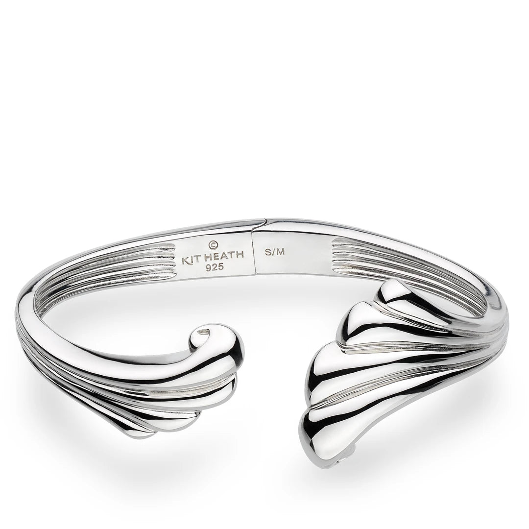 Kit Heath Sterling Silver Oceane Shell Echo Grande Hinged Bangle