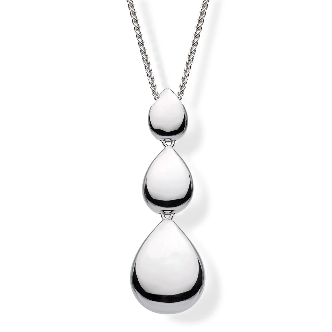 Kit Heath Sterling Silver Coast Pebble Smooth Triple Grande Slider Necklace