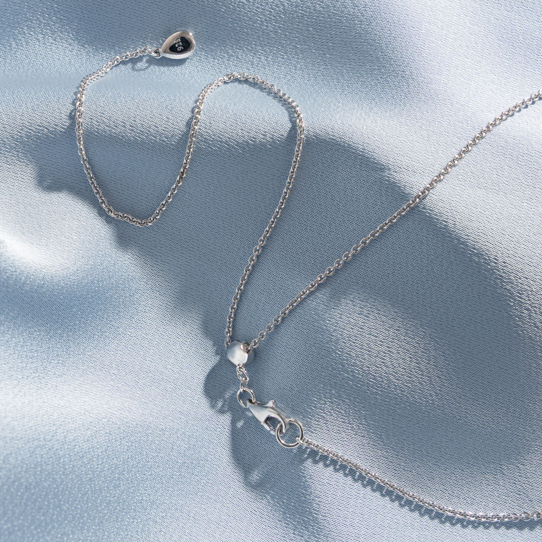 Kit Heath Sterling Silver Coast Pebble Pearl Slider Adjustable Station Necklace