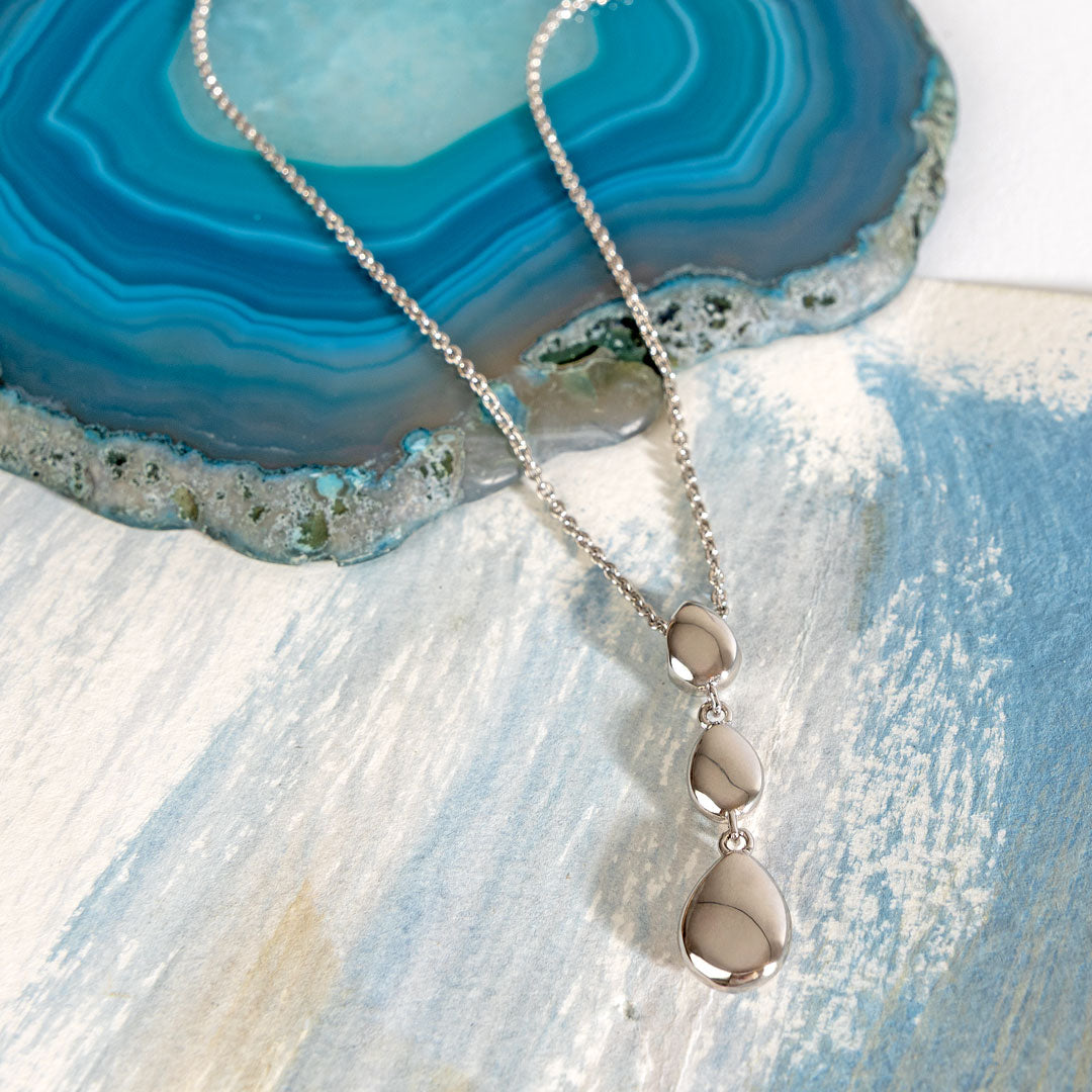 Kit Heath Sterling Silver Coast Pebbles Triple Linking Pebbles Necklace