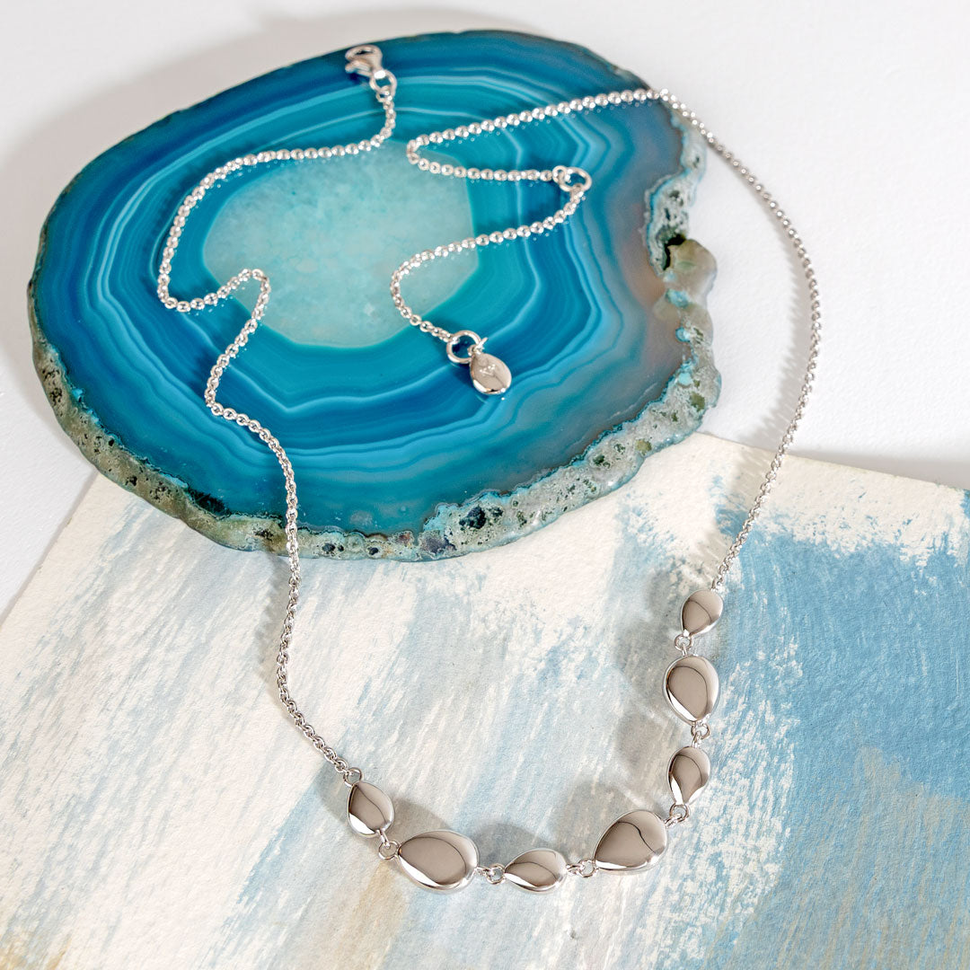 Kit Heath Sterling Silver Coast Pebbles Linking Pebbles Necklet