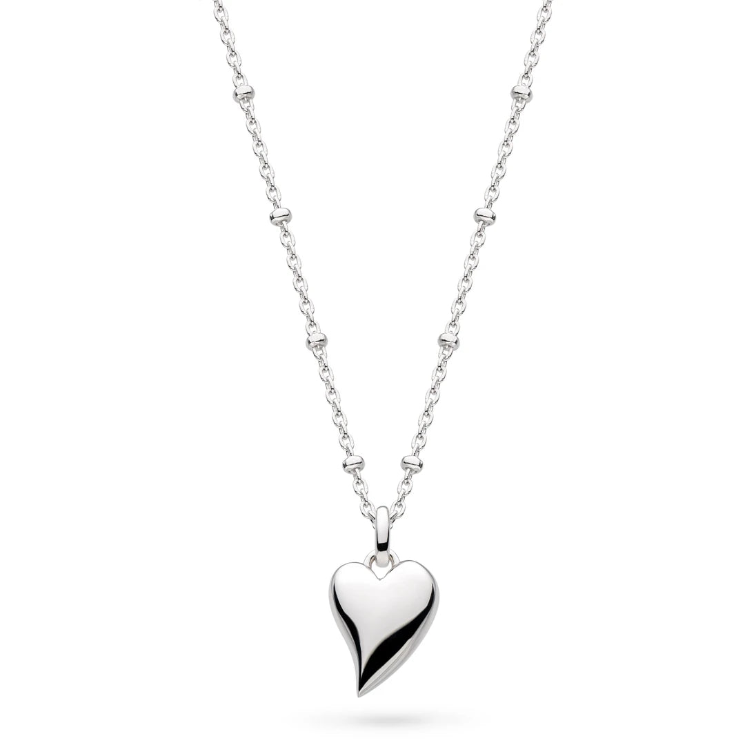 Kit Heath Sterling Silver Desire Kiss Midi Heart Ball Chain Necklace