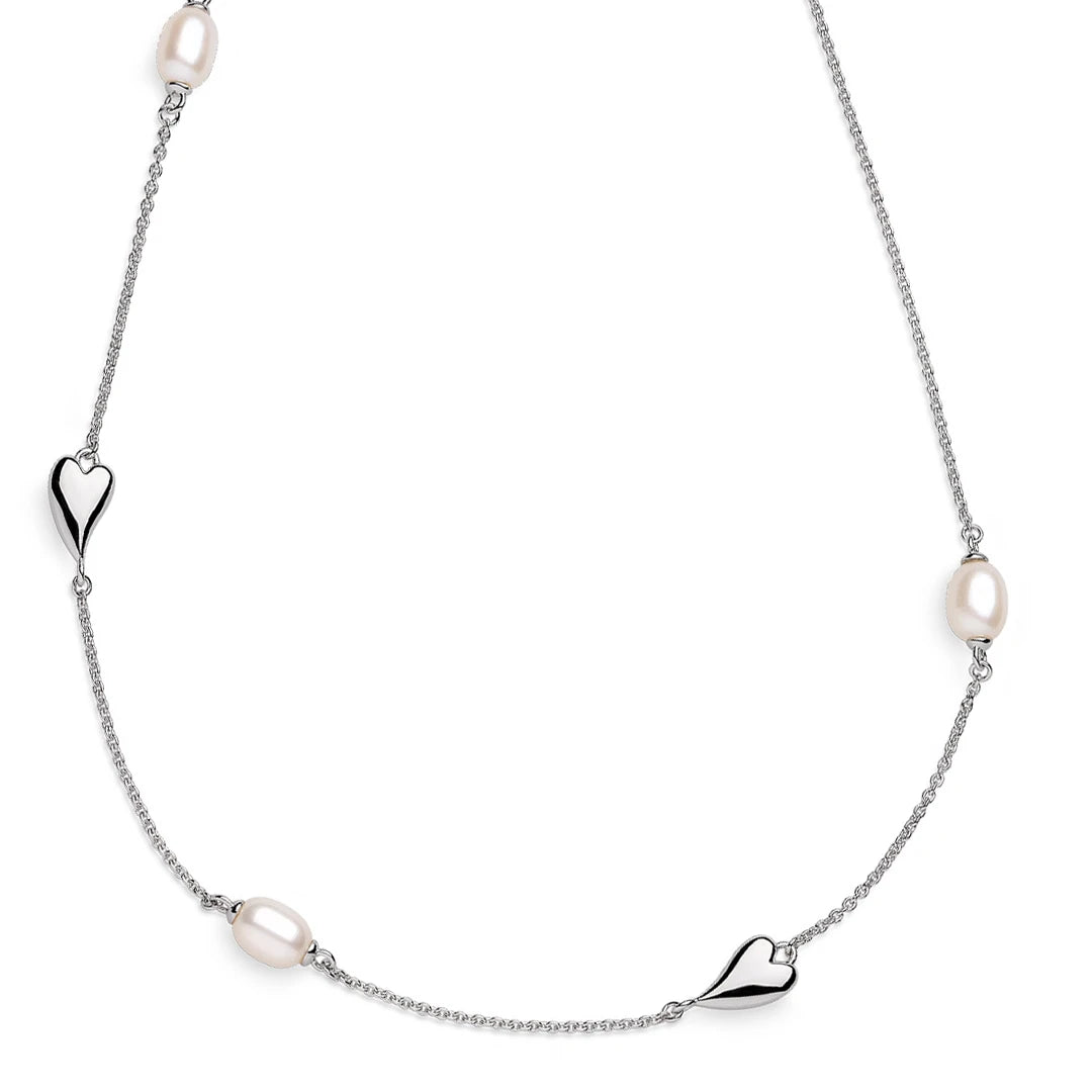 Kit Heath Sterling Silver Desire Kiss Pearl Station Necklace