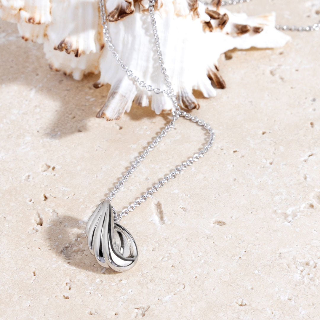 Kit Heath Sterling Silver Oceane Shell Wave Necklace