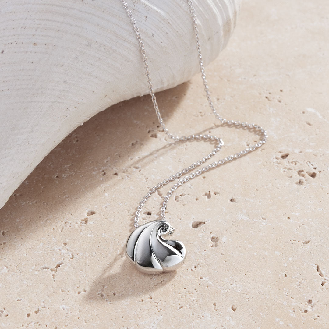 Kit Heath Sterling Silver Oceane Shell Echo Spiral Necklace