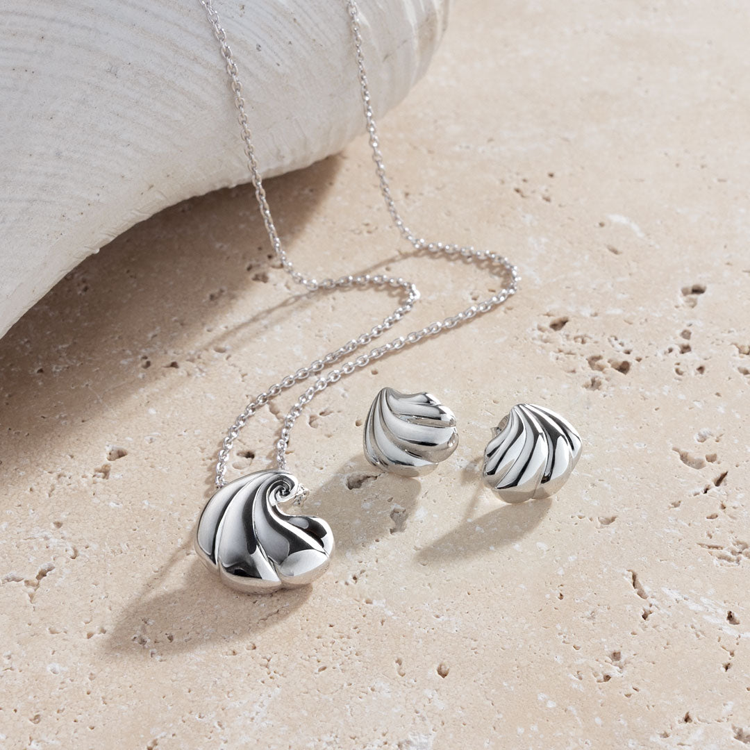 Kit Heath Sterling Silver Oceane Shell Echo Spiral Necklace