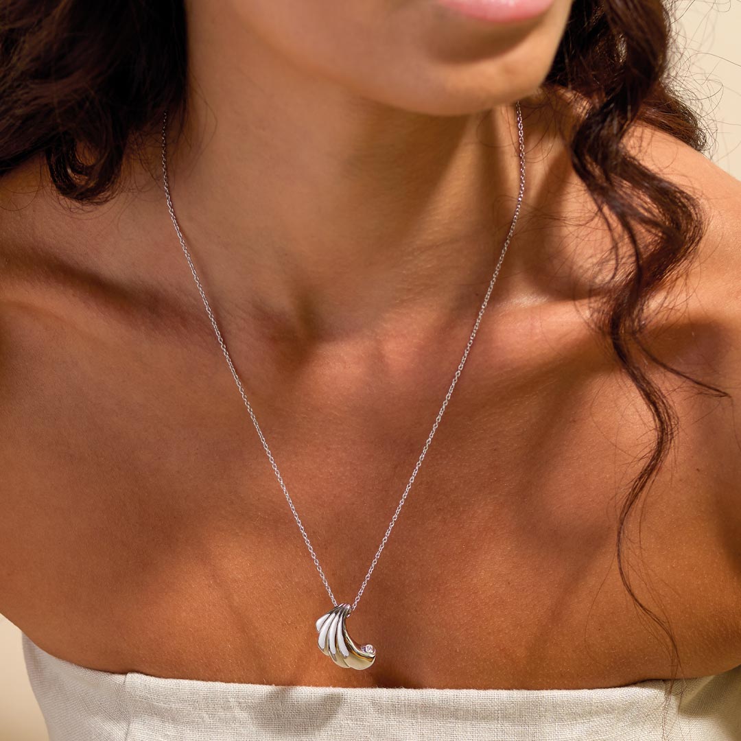 Kit Heath Sterling Silver Oceane Shell Echo Grande Necklace