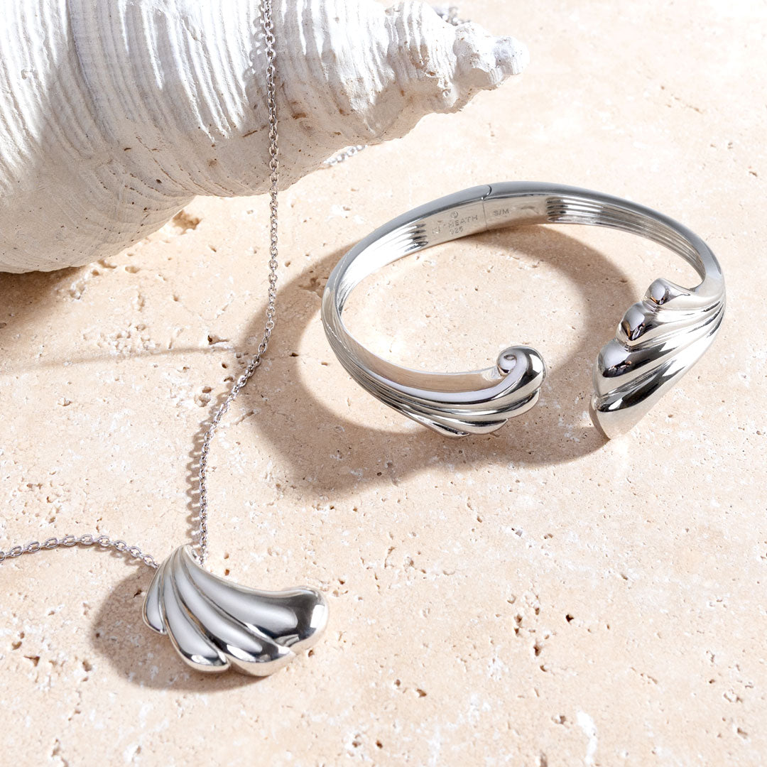 Kit Heath Sterling Silver Oceane Shell Echo Grande Necklace