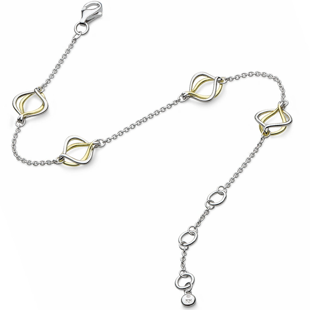 Kit Heath Alicia Golden Sterling Silver Fine Station Bracelet