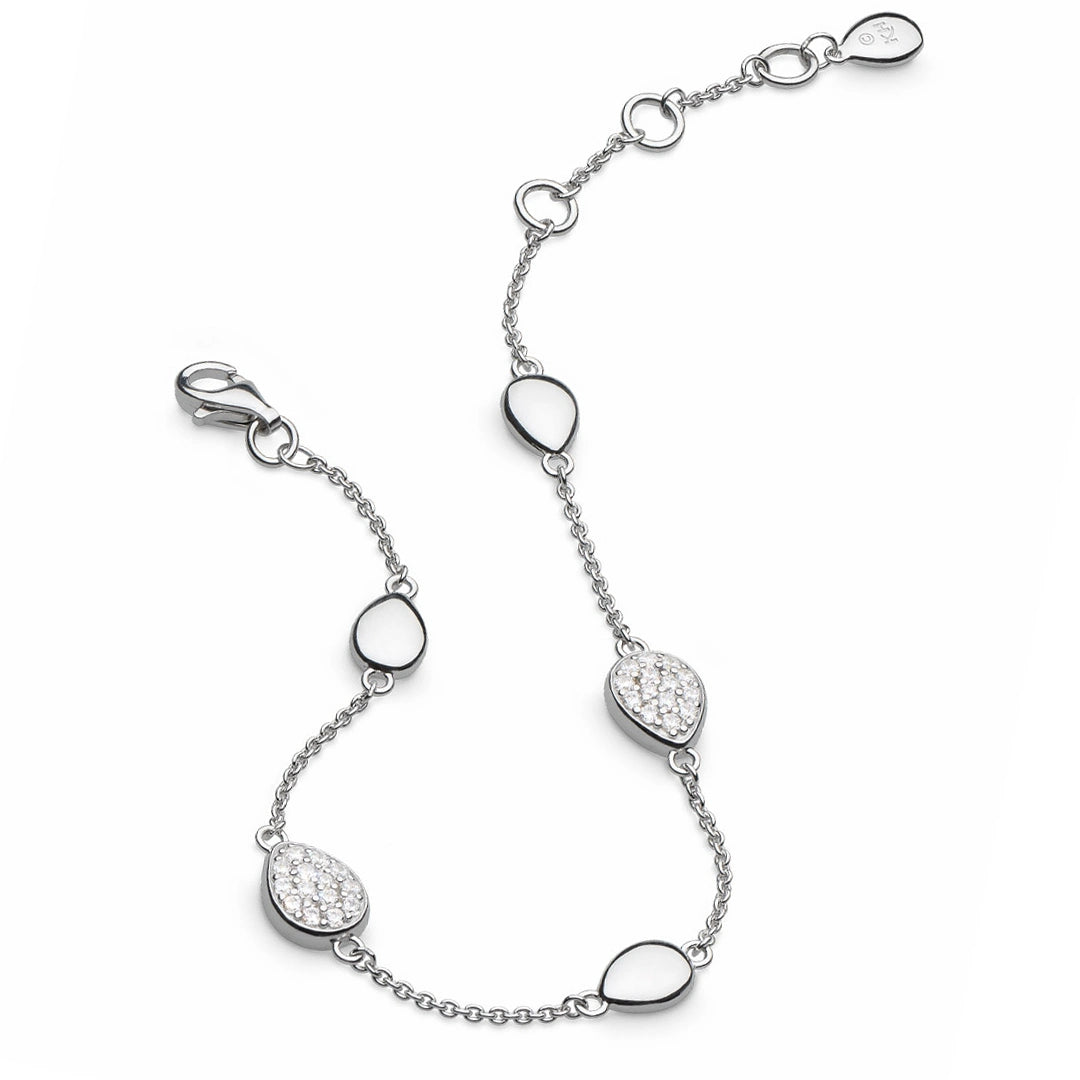 Kit Heath Coast Pebble Glisten Sterling Silver Station Bracelet