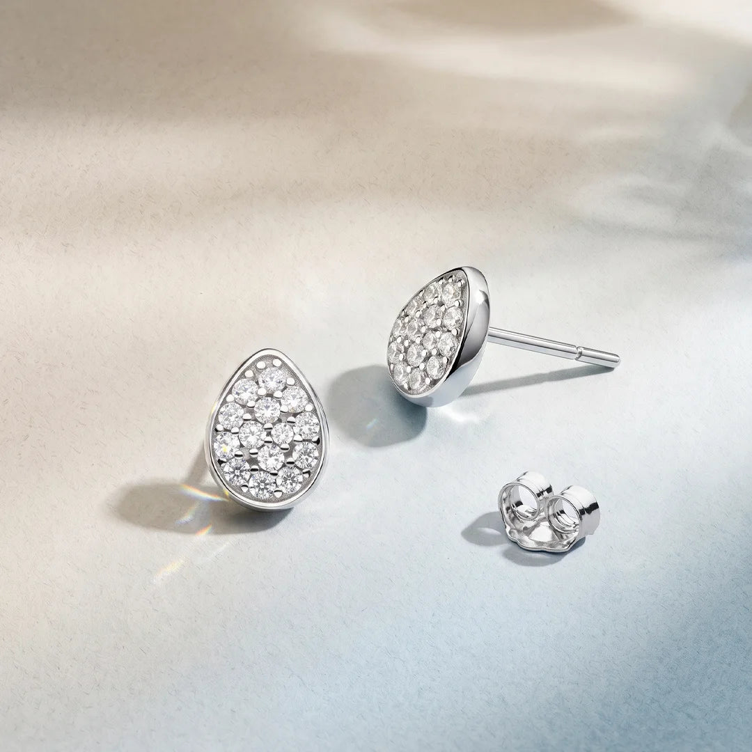 Kit Heath Coast Pebble Glisten Sterling Silver Statement Stud Earrings