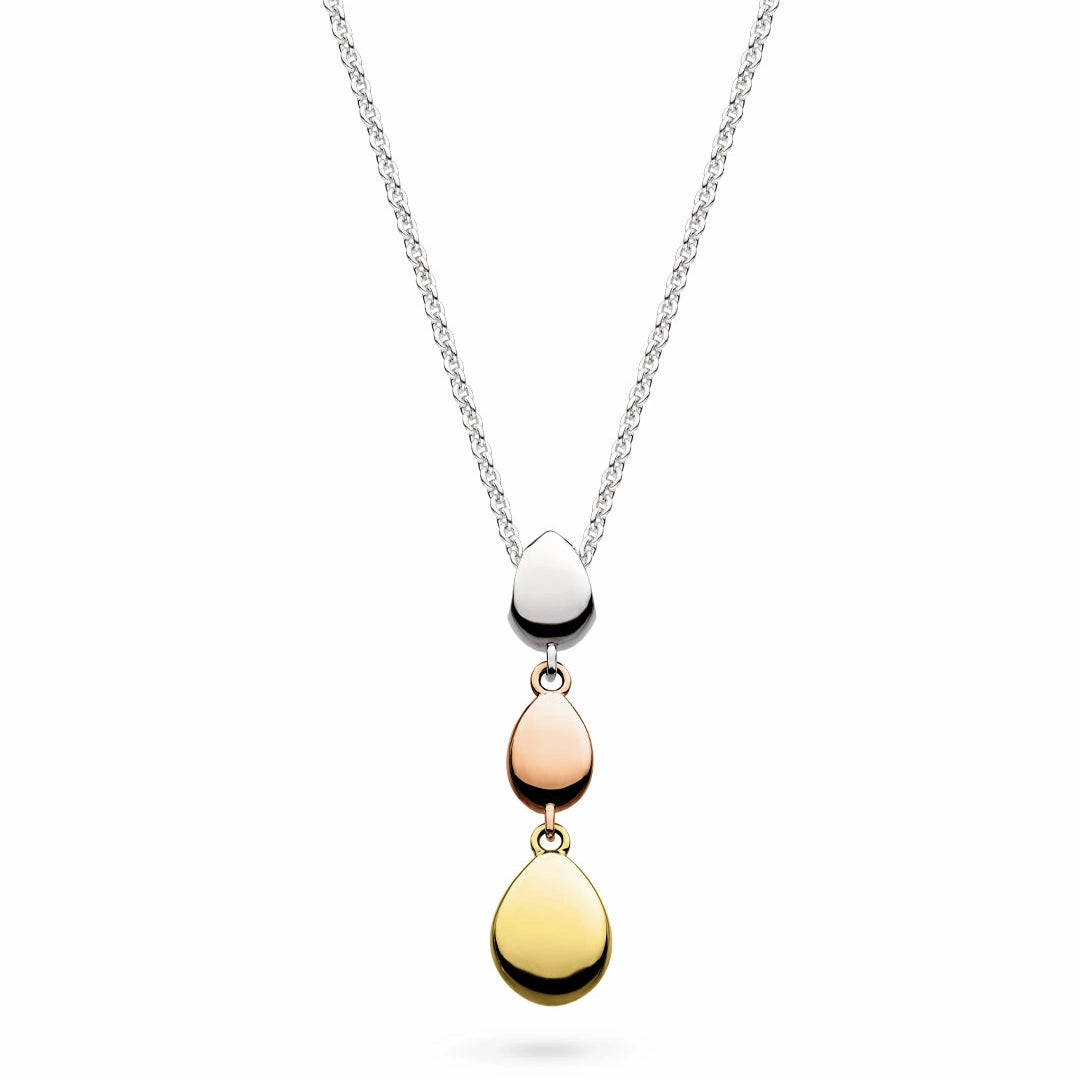 Kit Heath Coast Pebble Golden Trio Link Pebbles Sterling Silver Necklace