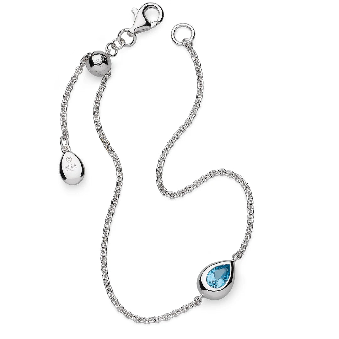Kit Heath Coast Pebble Swiss Blue Topaz Sterling Silver Slider Bracelet