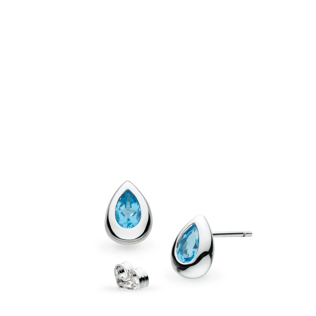 Kit Heath Coast Pebble Swiss Blue Topaz Sterling Silver Stud Earrings