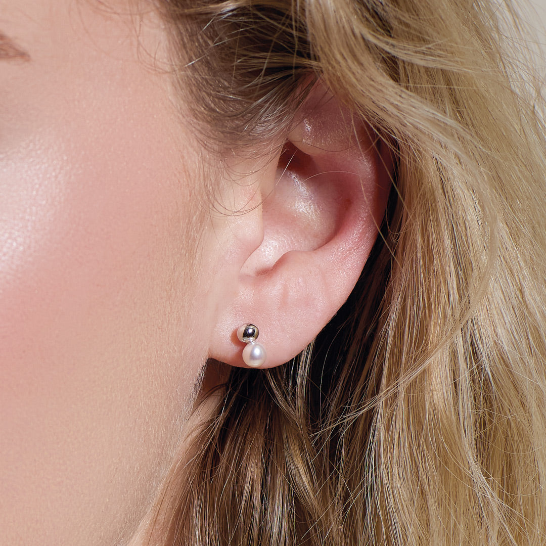 Kit Heath Coast Tumble Freshwater Pearl Sterling Silver Stud Earrings