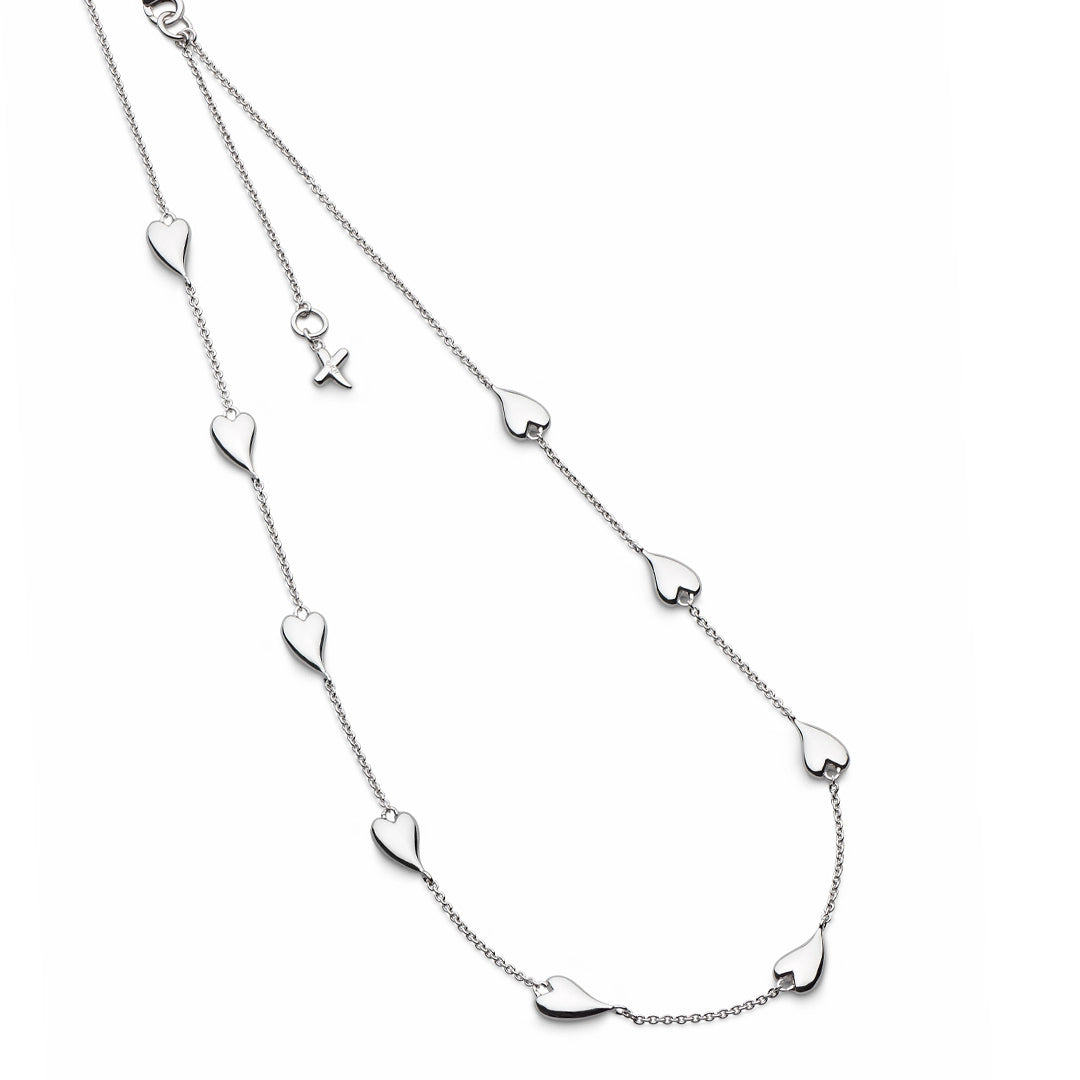 Kit Heath Desire Kiss Heart Sterling Silver Station Necklace