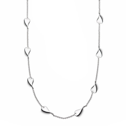 Kit Heath Desire Kiss Heart Sterling Silver Station Necklace