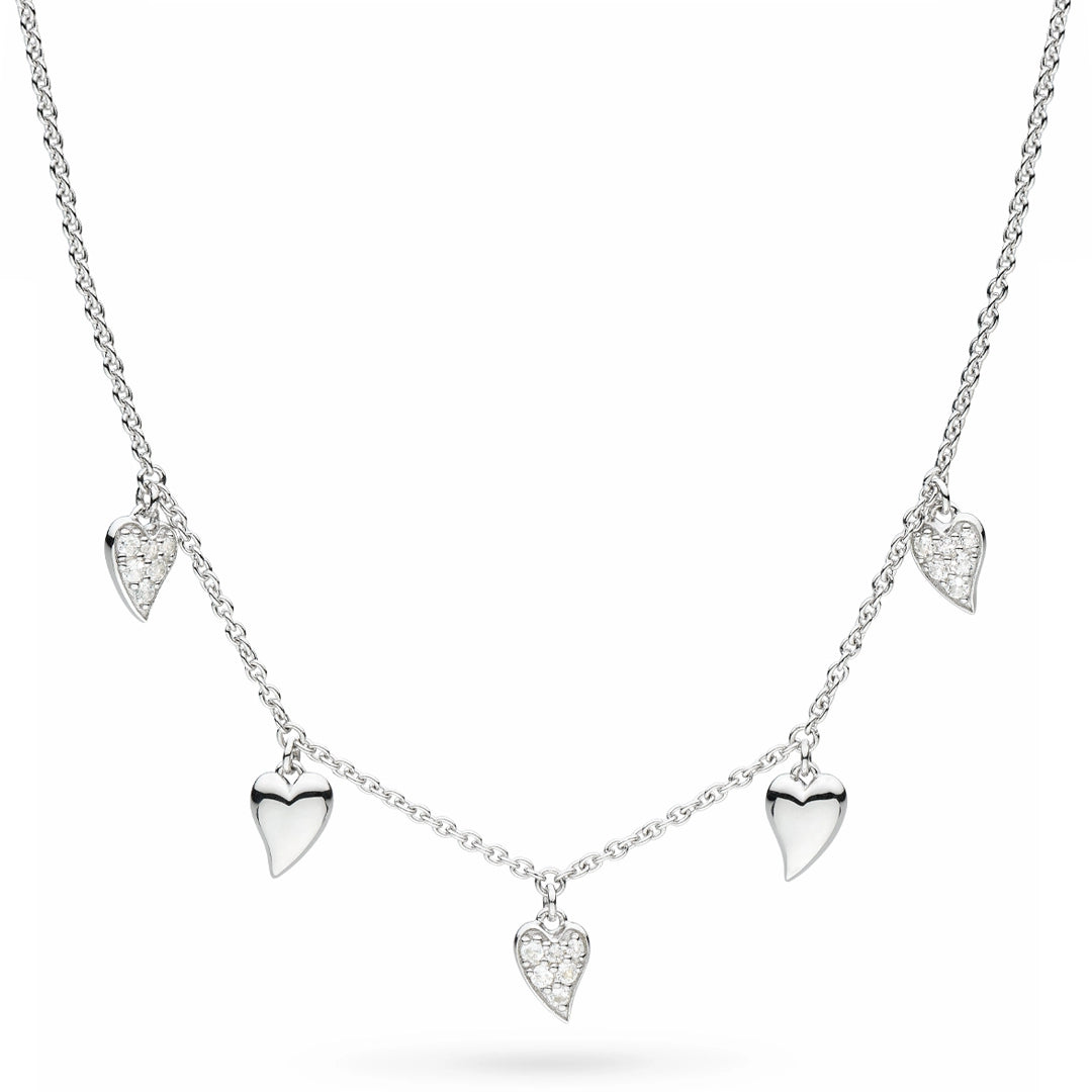 Kit Heath Desire Kiss White Topaz Dangly Sterling Silver Necklace