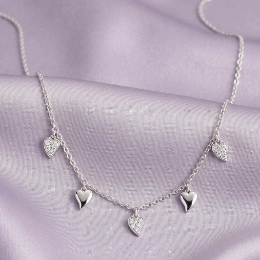 Kit Heath Desire Kiss White Topaz Dangly Sterling Silver Necklace Kit Heath Desire Kiss White Topaz Dangly Sterling Silver Necklace
