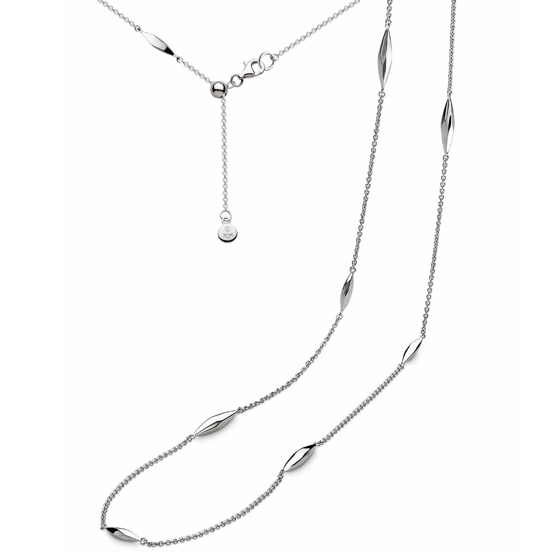 Kit Heath Glint Long Chain Sterling Silver Station Necklace