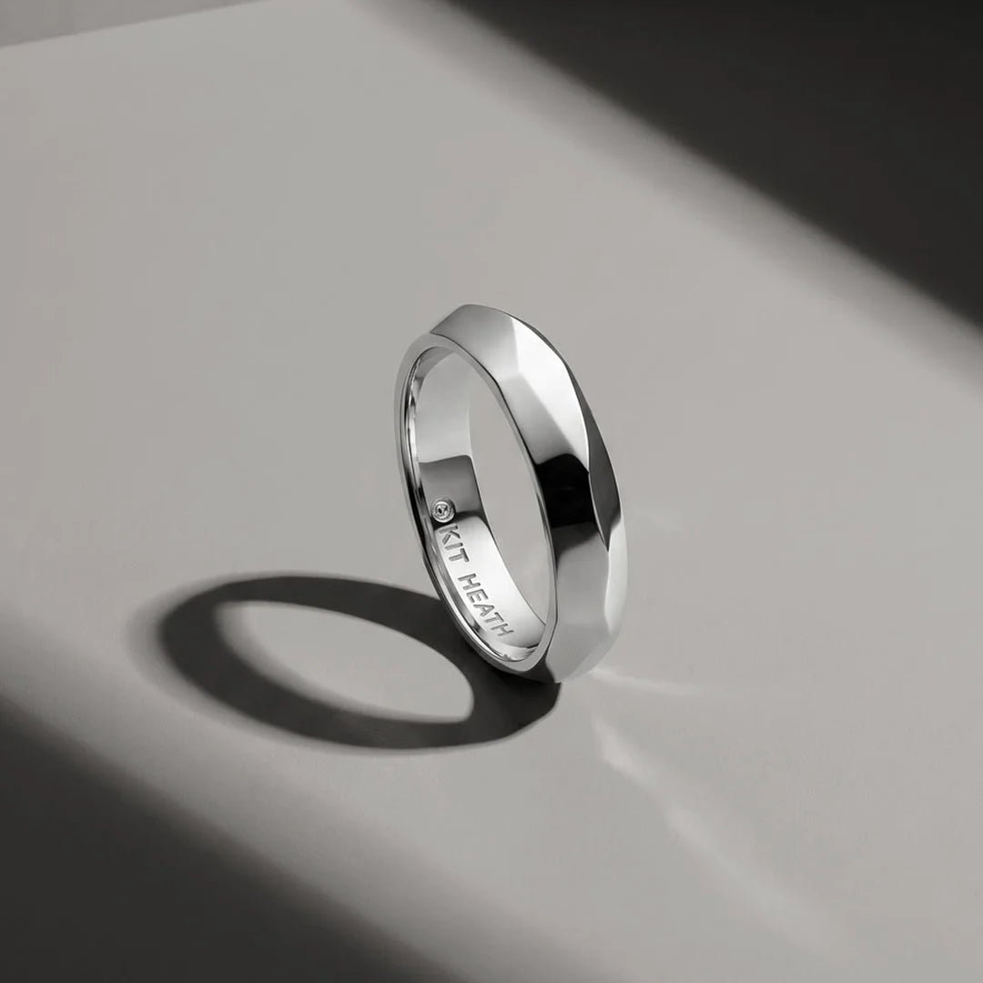 Kit Heath Glint Geo Sterling Silver Band Ring