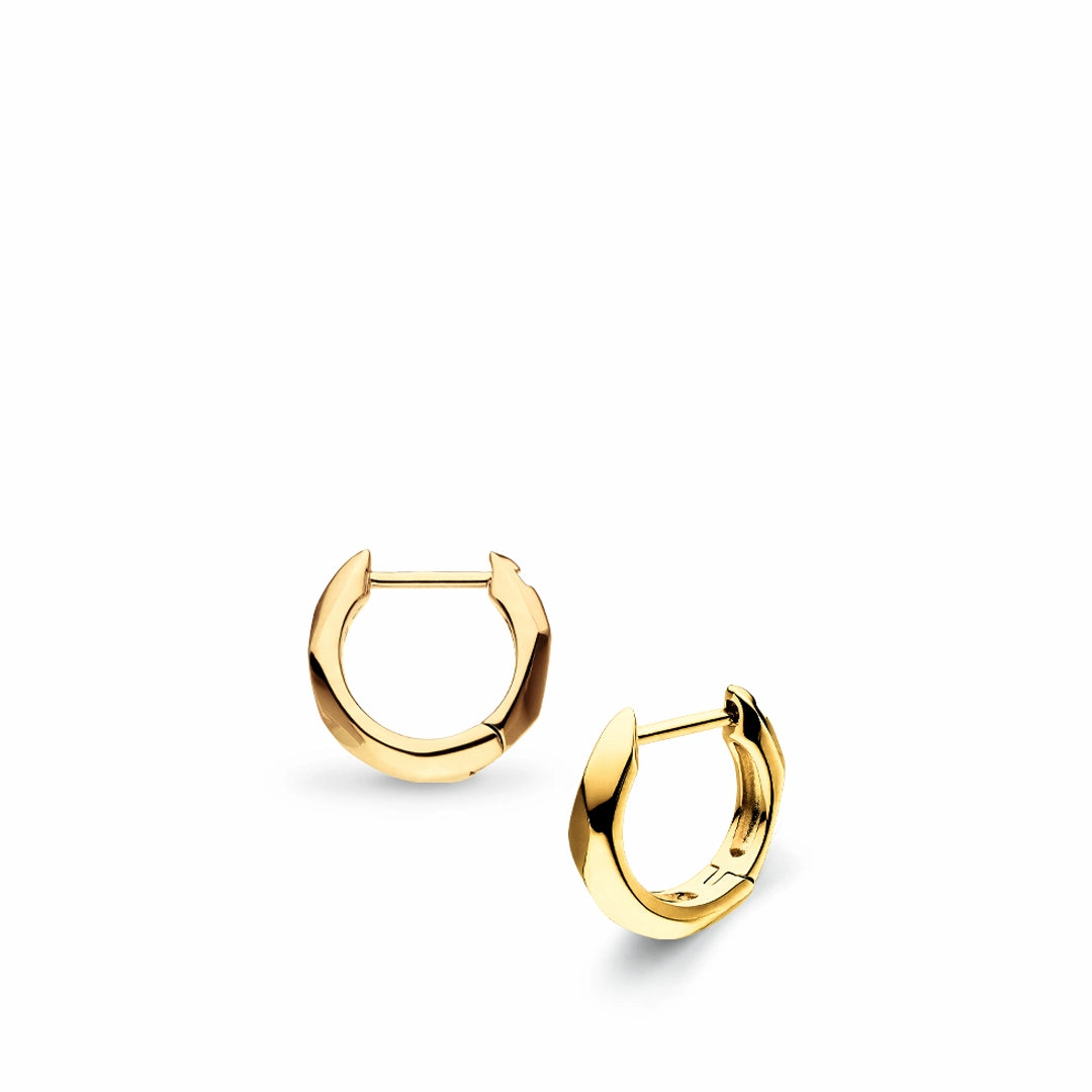 Kit Heath Glint Geo Golden Narrow Hinged Hoop Earrings