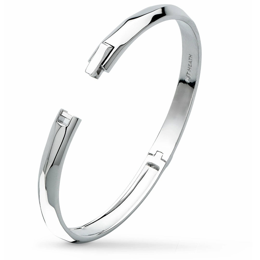 Kit Heath Glint Geo S/M Sterling Silver Hinged Bangle
