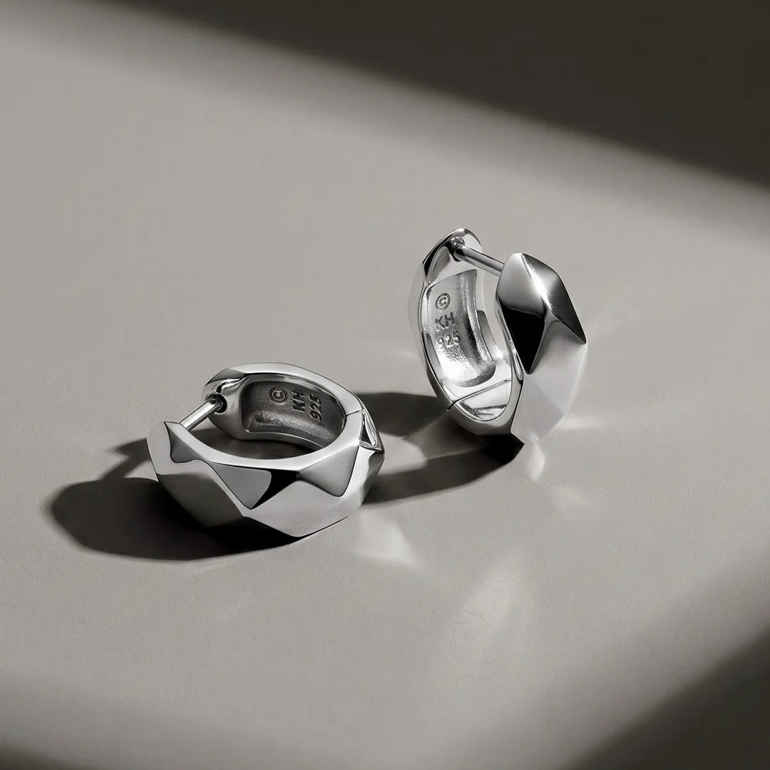 Kit Heath Glint Geo Wide Hinged Hoop Earrings