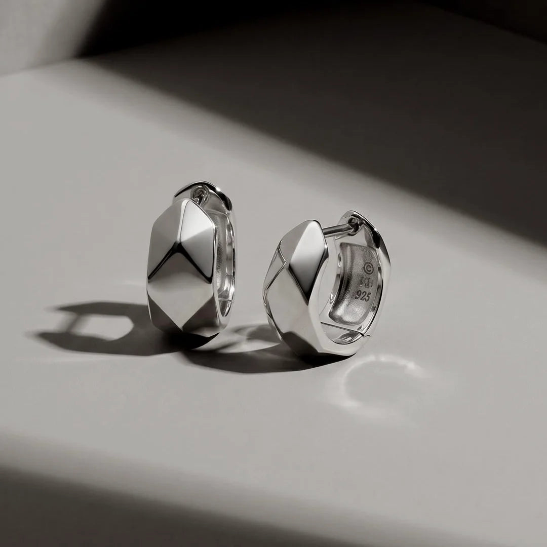 Kit Heath Glint Geo Wide Hinged Hoop Earrings