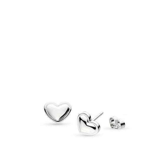 Kit Heath Love Silver Heart Stud Earrings