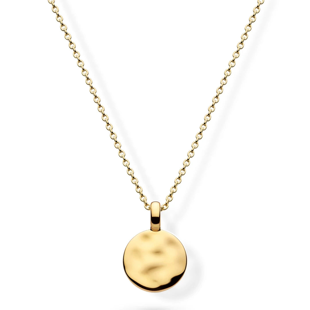 Kit Heath Mirage Reflect Golden Round Disc Sterling Silver Mini Necklace