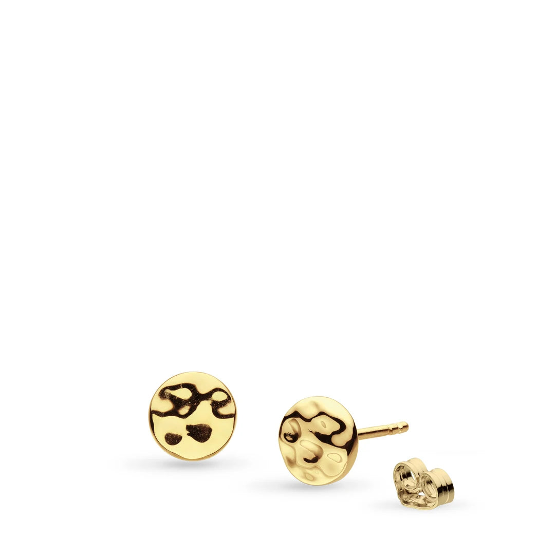 Kit Heath Mirage Reflect Golden Round Disc Sterling Silver Stud Earrings
