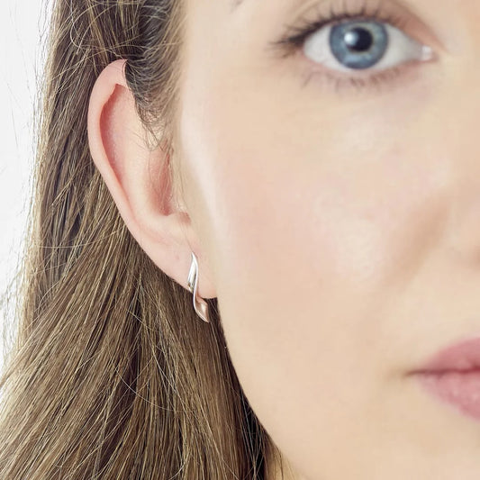 Kit Heath Serenity Curve Sterling Silver Small Stud Earrings