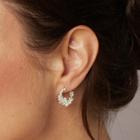 Laura Ashley Sterling Silver Cathedine Hoop Earrings