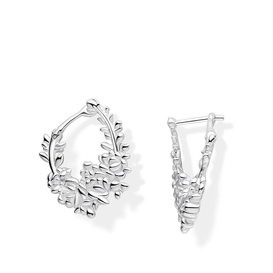 Laura Ashley Sterling Silver Cathedine Hoop Earrings