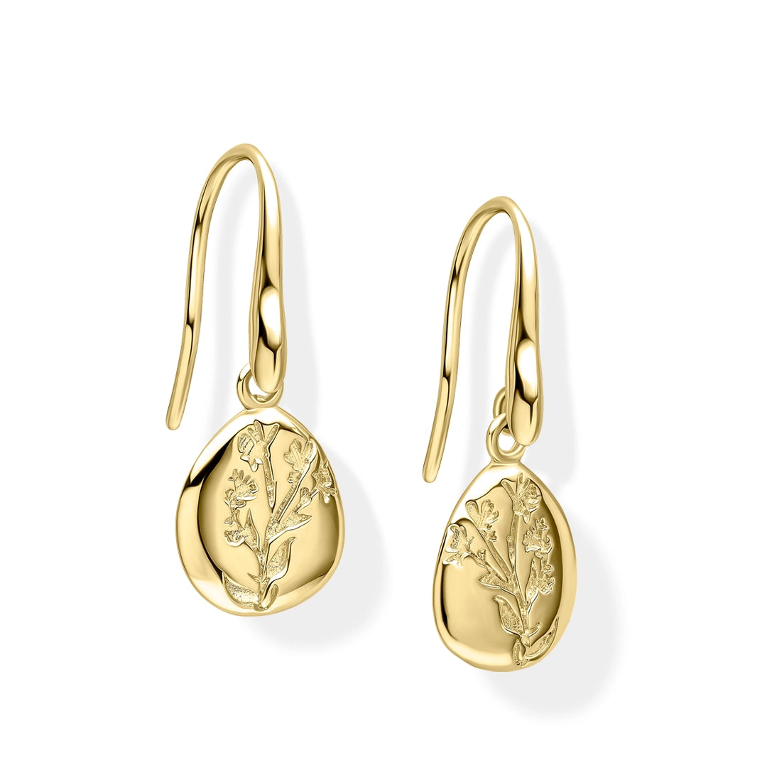 Laura Ashley Sterling Silver Farlington Flowers Hook Earrings