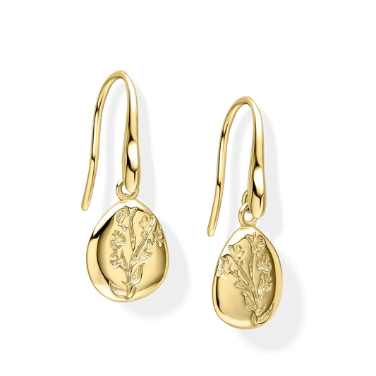 Laura Ashley Sterling Silver Farlington Flowers Hook Earrings