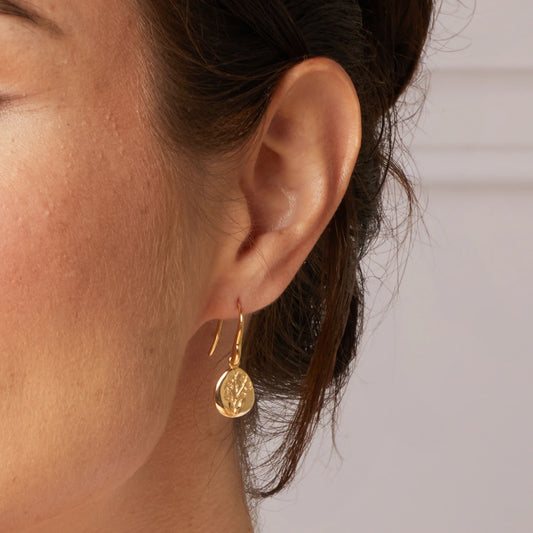 Laura Ashley Sterling Silver Farlington Flowers Hook Earrings