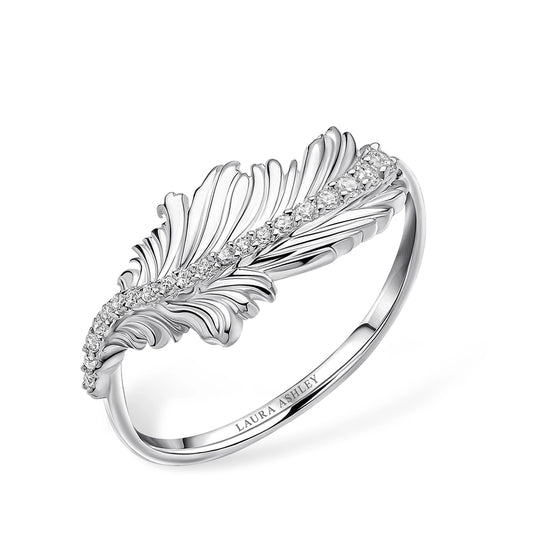 Laura Ashley Sterling Silver Plume Feather Ring