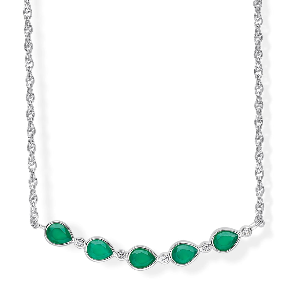 Laura Ashley Silver Chalcedony Thornage Flowers Necklace
