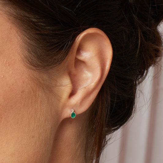 Laura Ashley Silver Chalcedony Thornage Flowers Stud Earrings