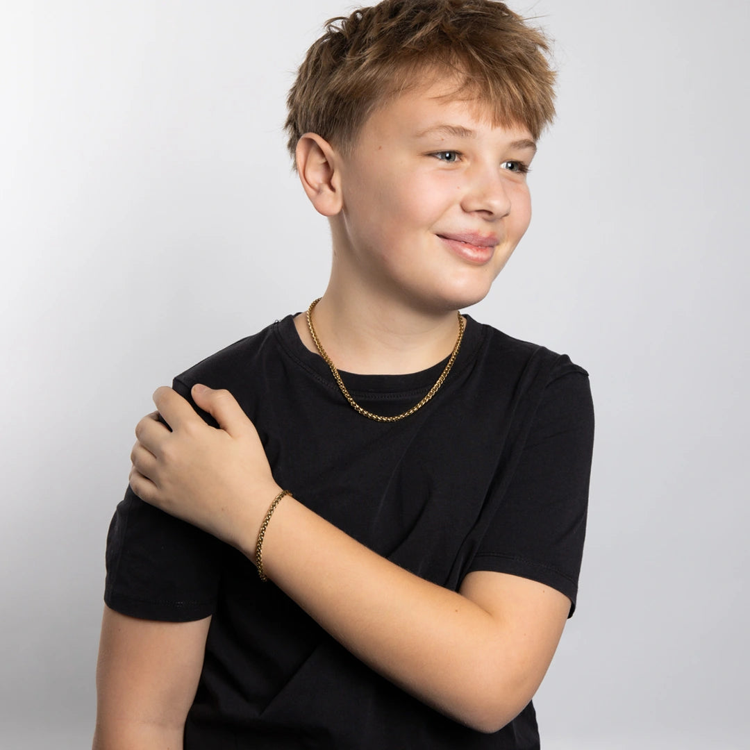 Fred Bennett Boys Stainless Steel Wheat Chain Bracelet