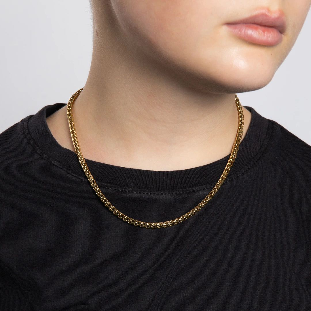Fred Bennett Boys Stainless Steel Wheat Chain Necklace