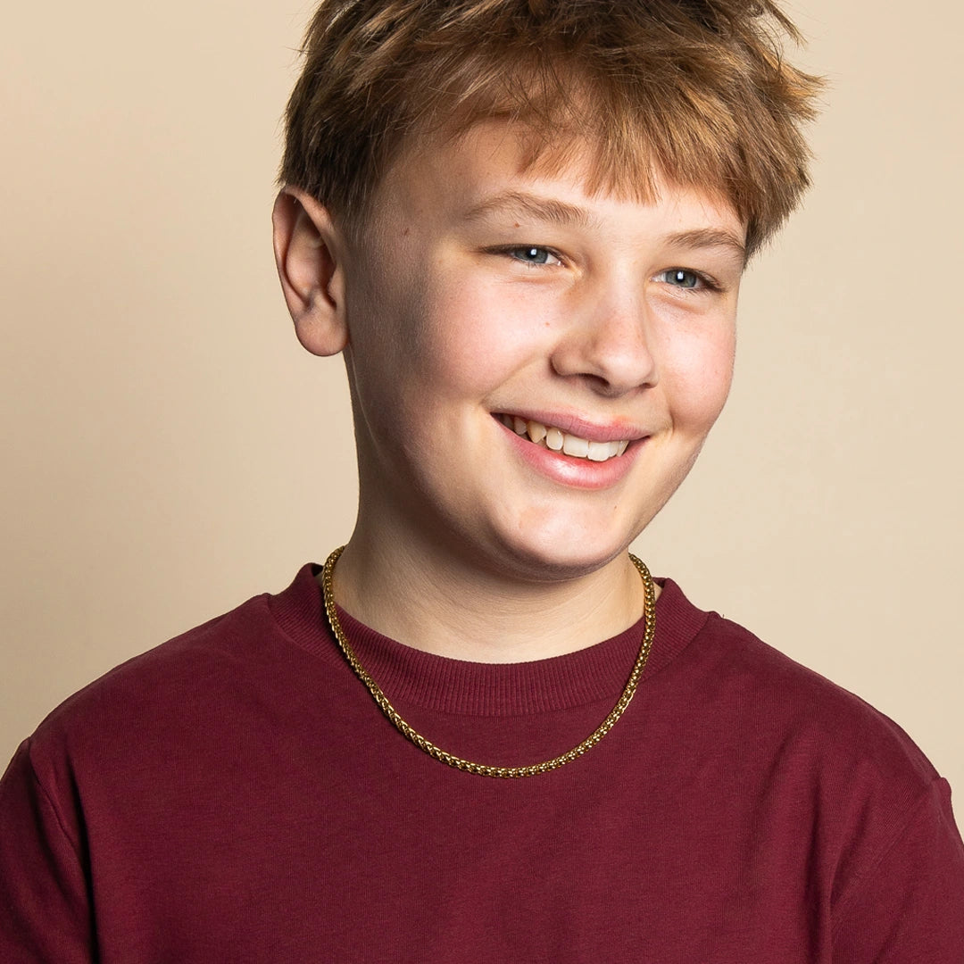 Fred Bennett Boys Stainless Steel Wheat Chain Necklace