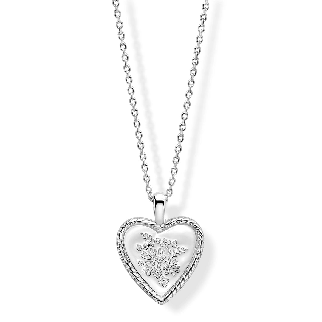 Laura Ashley Spring Posy Vintage Sterling Silver Heart Necklace