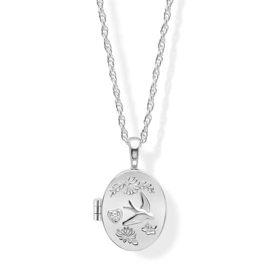 Laura Ashley Blue Birds Sterling Silver Locket