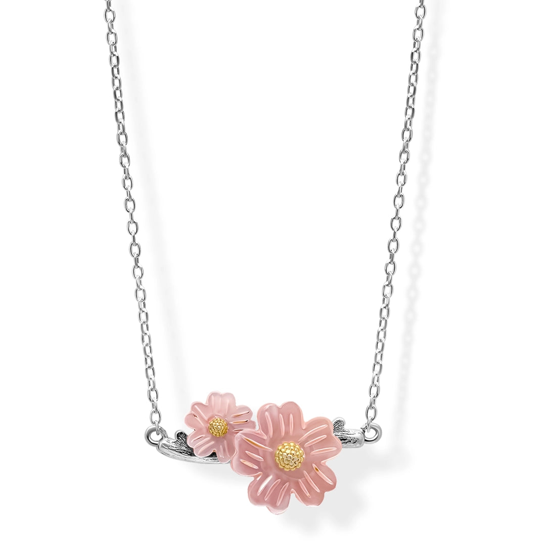 Laura Ashley MOP Cherry Blossom Ditsy Sterling Silver Necklace