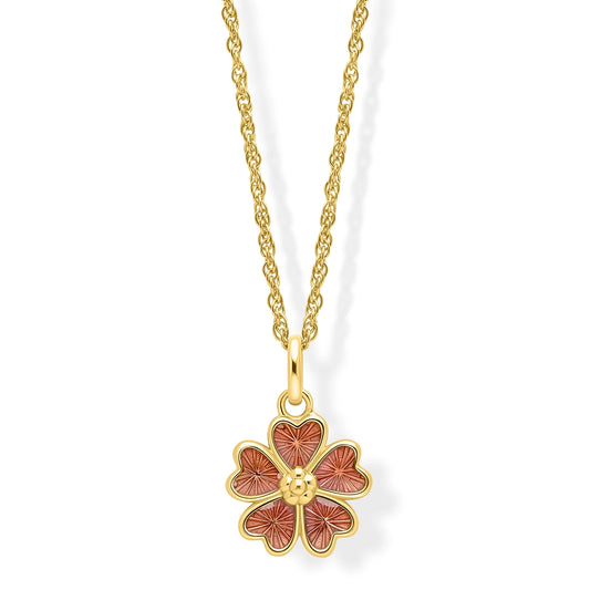 Laura Ashley Riverly Ditsy Guilloche Flower Sterling Silver Necklace