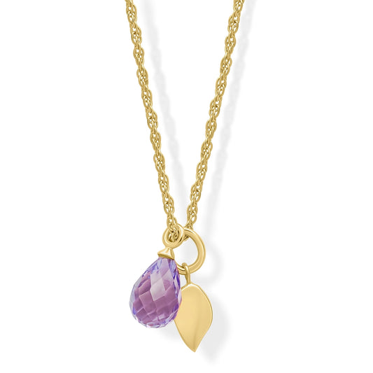 Laura Ashley Everingham Meadow Pink Amethyst Briolette Necklace