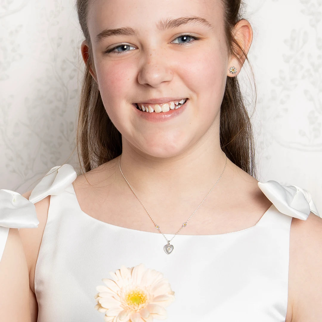 Laura Ashley Kids Everingham Meadow Daisy Heart Necklace